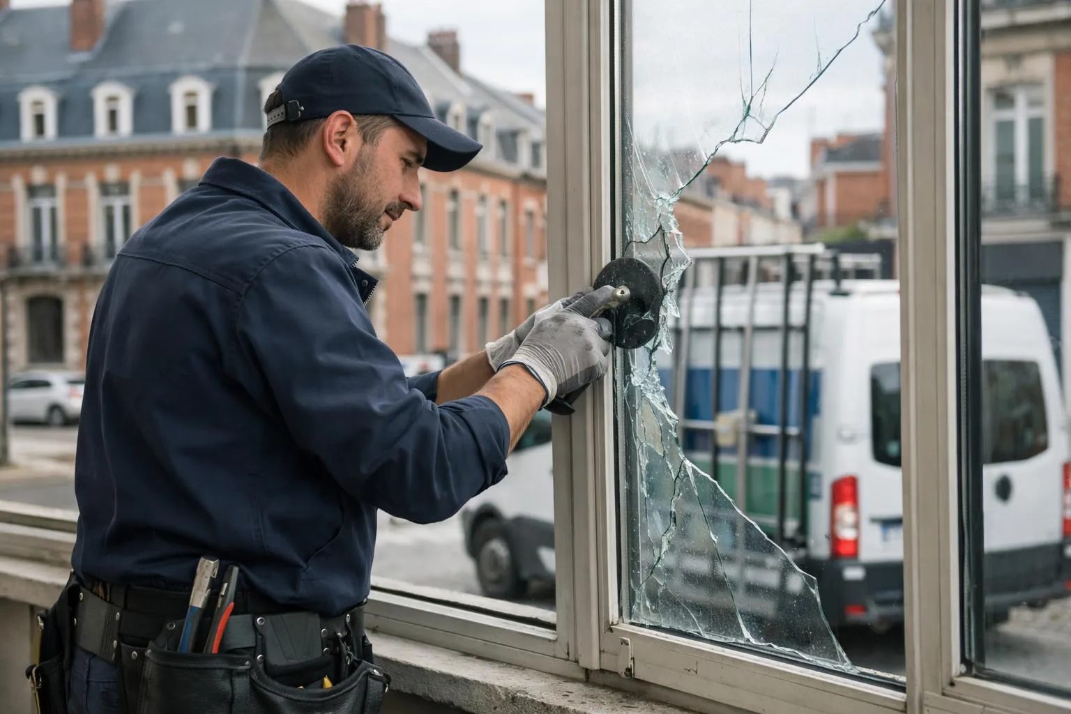 Dépannage vitrerie urgence à Lille, réparation fenêtre cassée par un vitrier professionnel